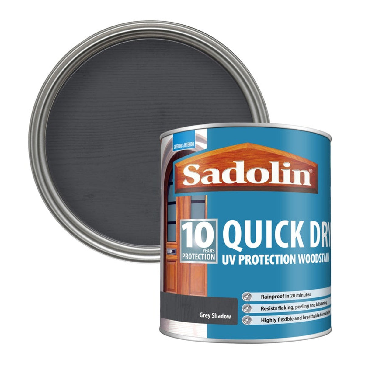10 Year Quick Dry Woodstain 1L - Grey Shadow
