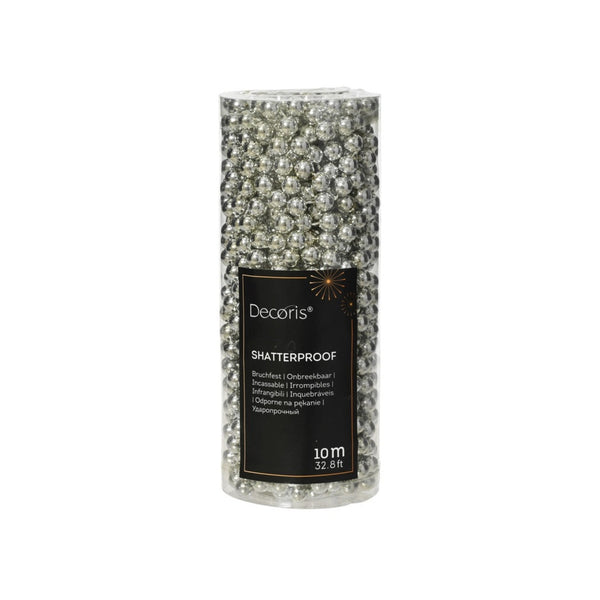 10m Bead Garland Polystyrene - Silver