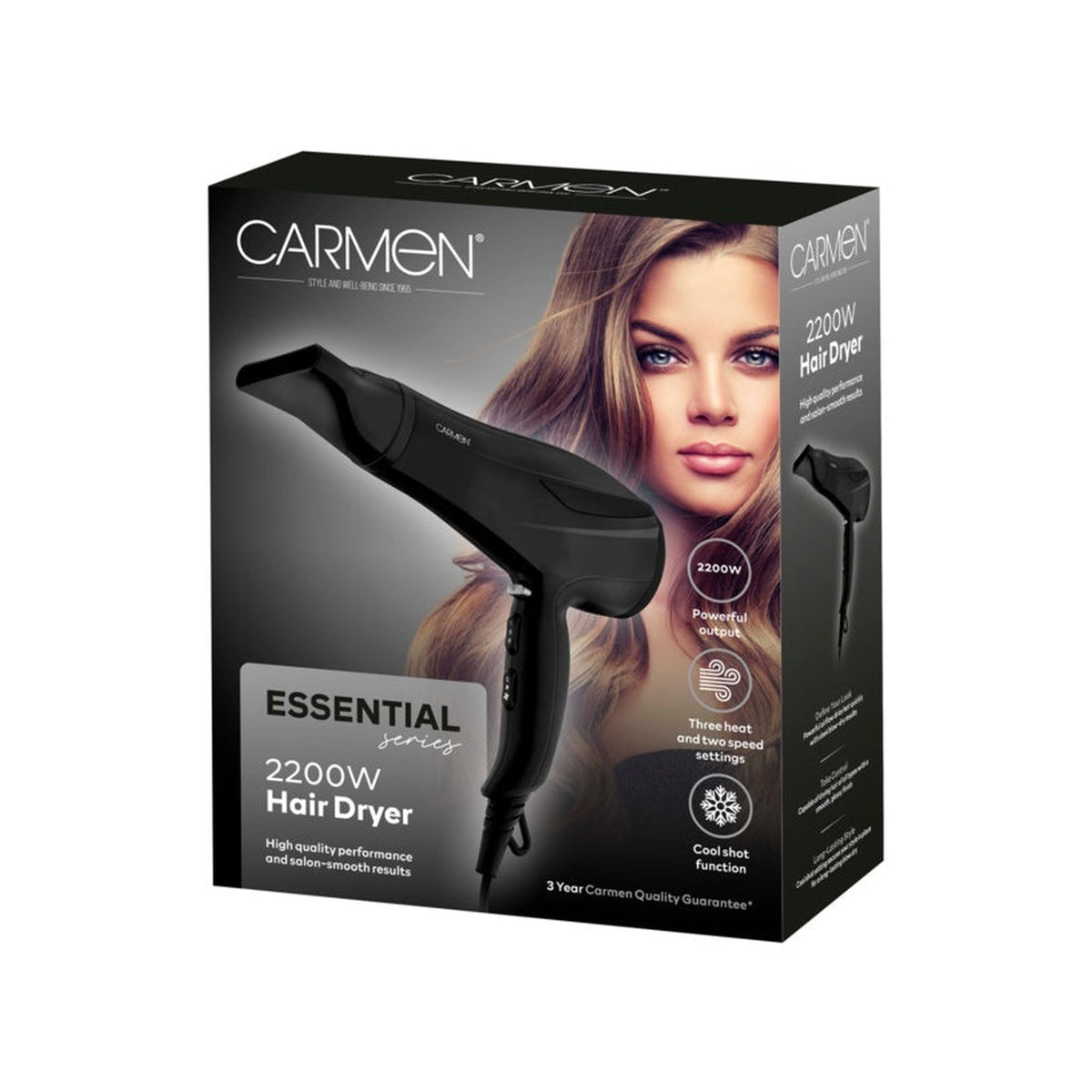 2200w Hair Dryer - Black & Silver, view 2