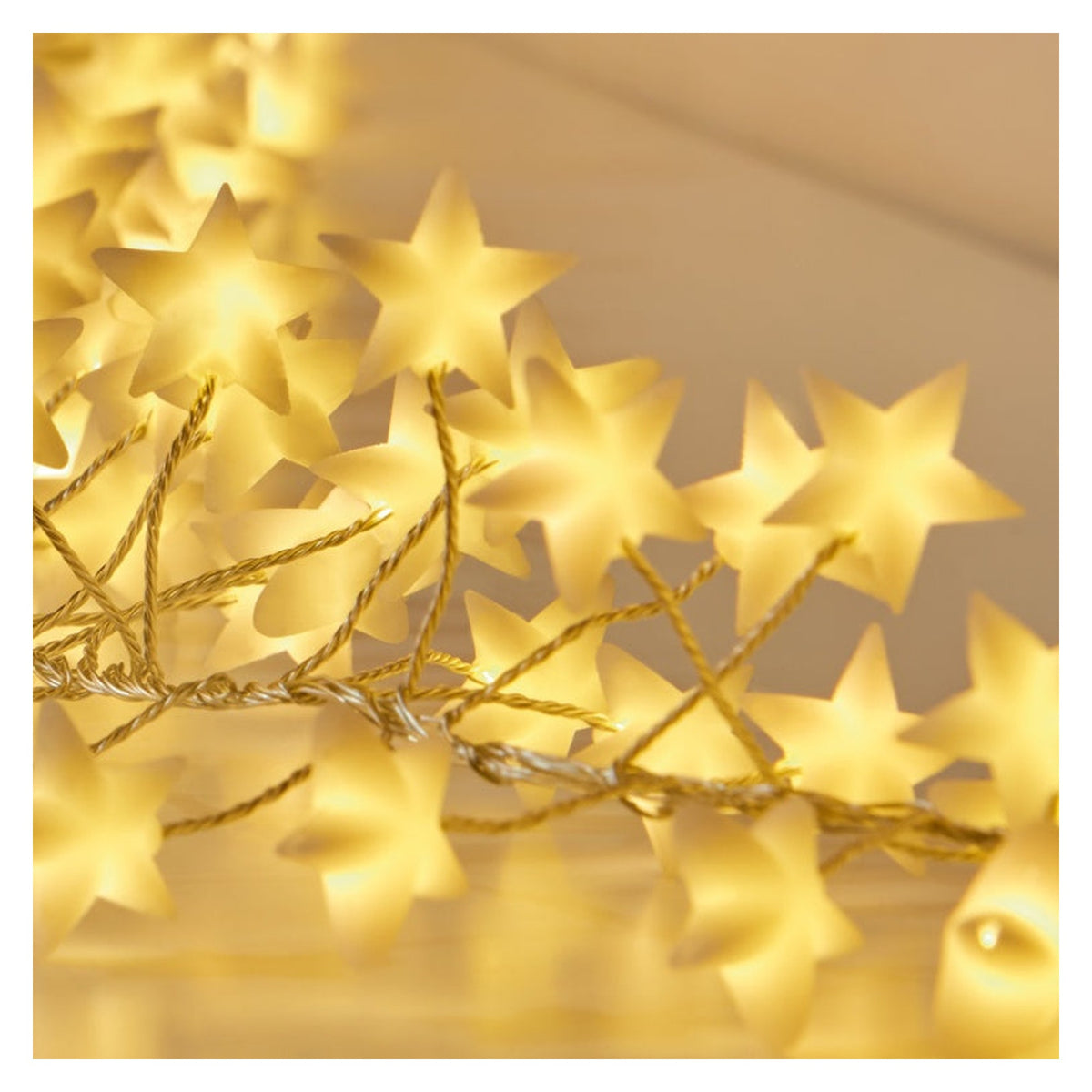 280 LED Microbrights Multi Action Star Garland - Warm White - Clear Wire, view 2