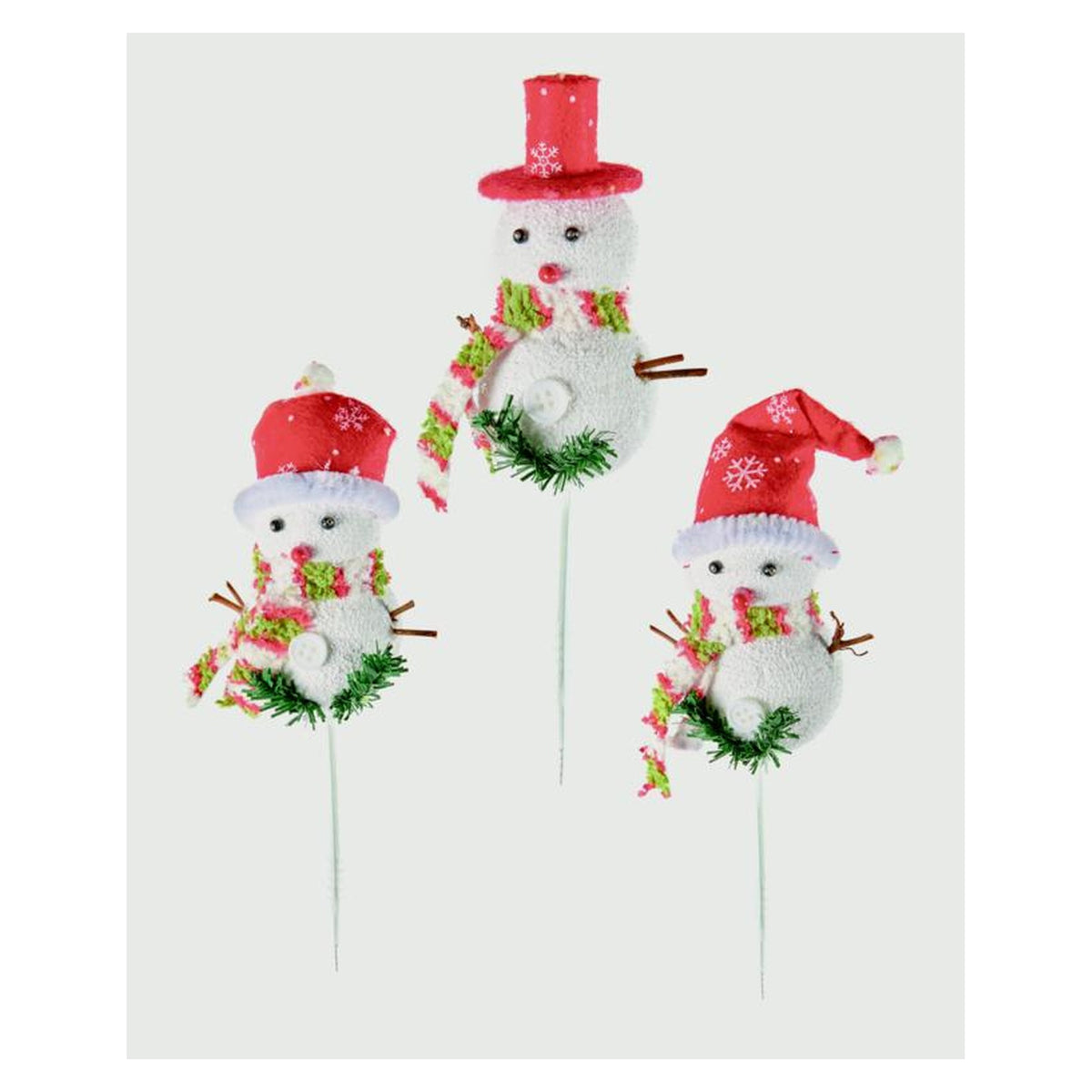 3 Assorted Snowman Pick - 21cm