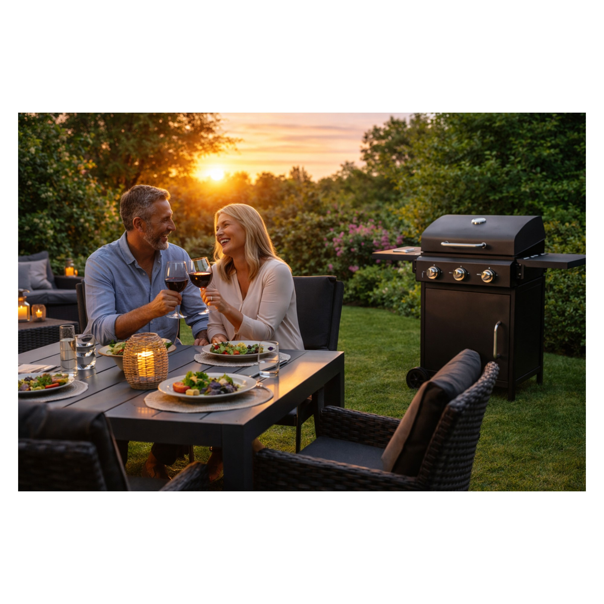 3 Burner Gas BBQ With Side Table, view 2