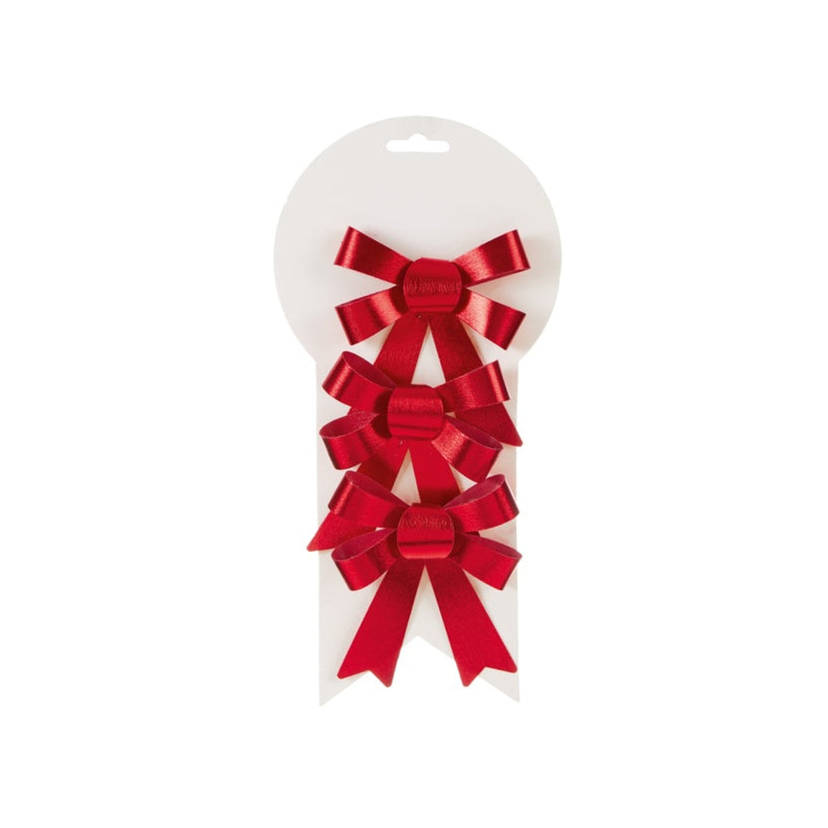 3 Piece Carded Red Bow - 11cm