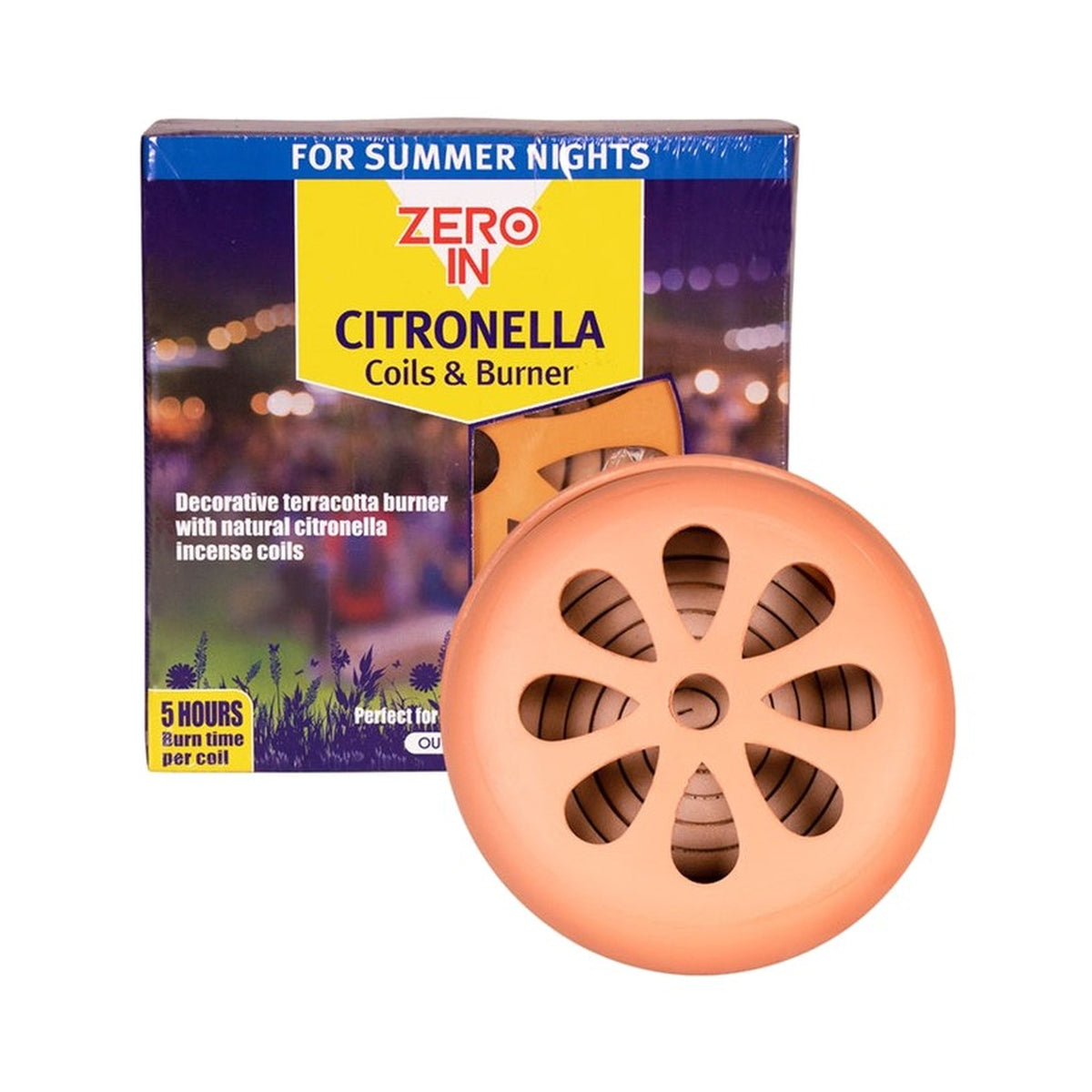 Zero In Citronella Burner with Coils, Pack of 6