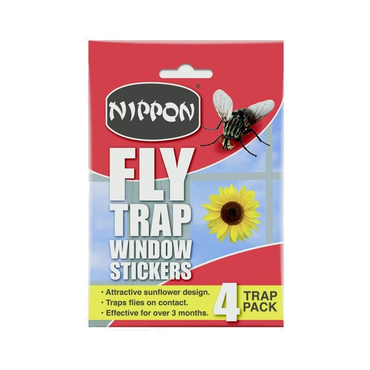 Nippon Sunflower Fly Trap Window Stickers, Pack of 4