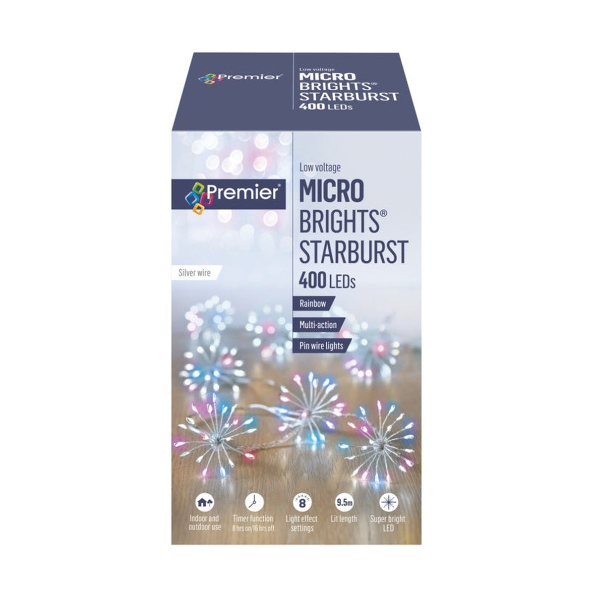 400 LED Multi Action Starburst Stringlights - Rainbow