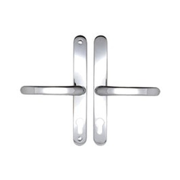 Securit uPVC Sprung Door Handles, 70mm PZ, 215mm Screw Centres, Polished Chrome, Pair