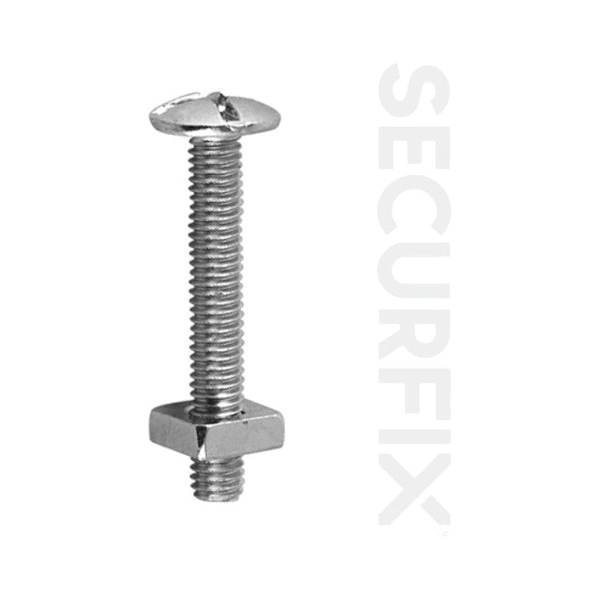 Securfix Roofing Bolts, Zinc Plated, M6 x 100mm, Pack of 25