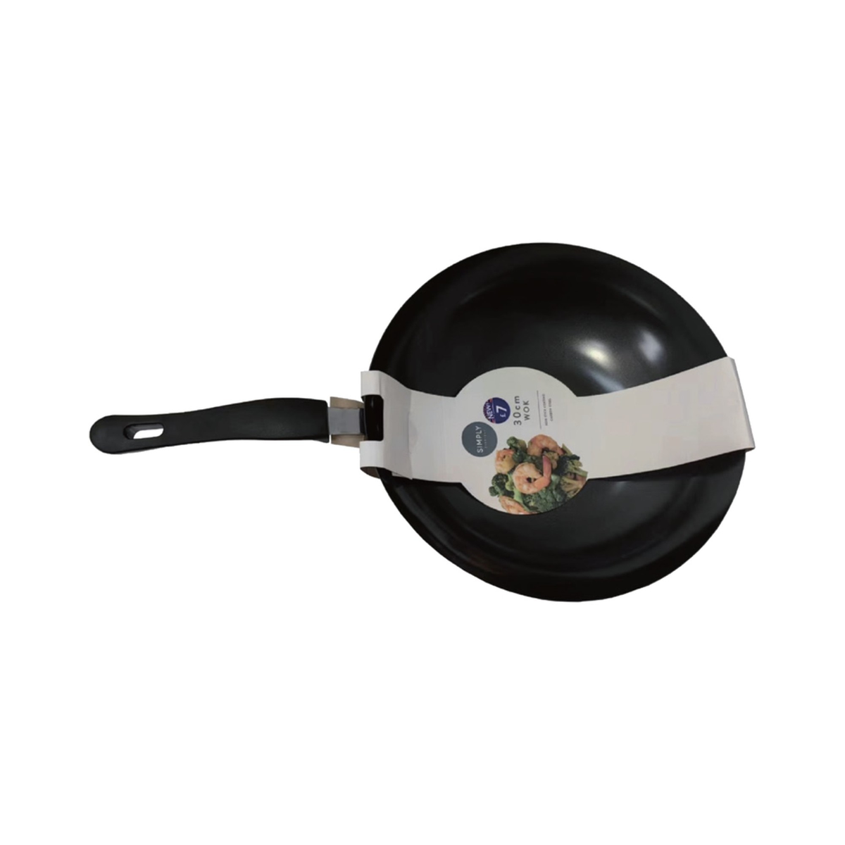 Basiks Carbon Steel Wok Frypan, 30cm
