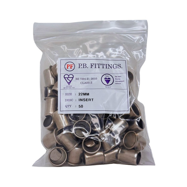 Whitespeed Push-Fit Universal Pipe Inserts 22mm Pack of 50