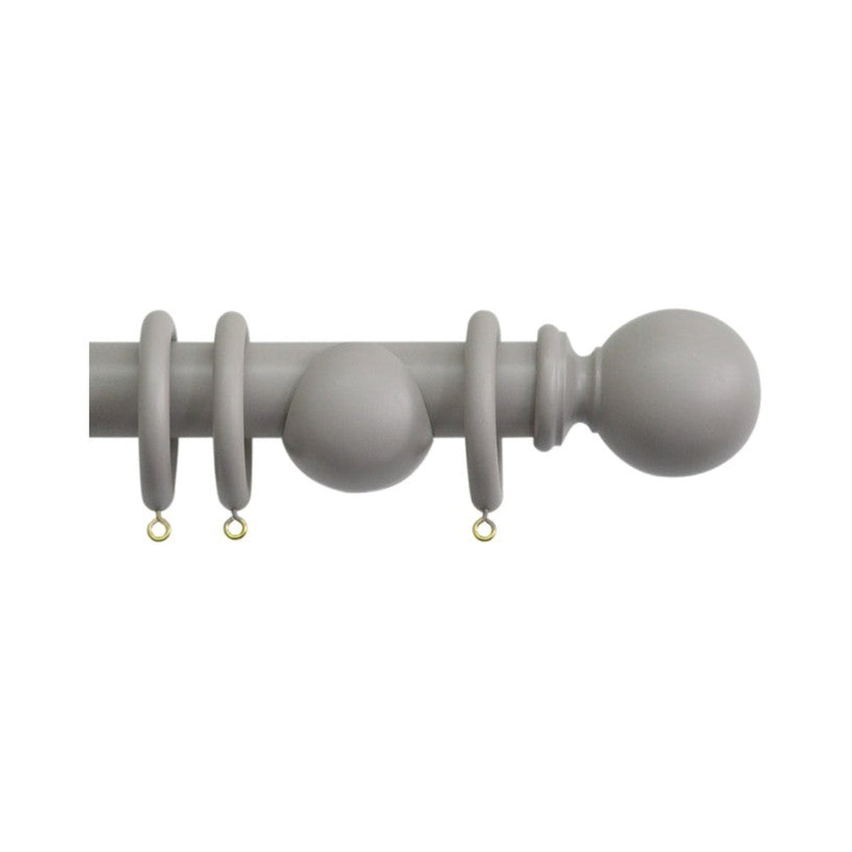 Jones Interiors Shore 35mm Wooden Curtain Pole Kit, Clay, 150cm