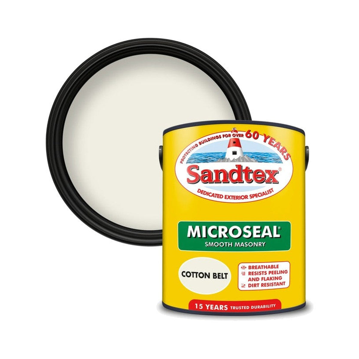 Sandtex Smooth Masonry Paint, Cotton Belt, 5L