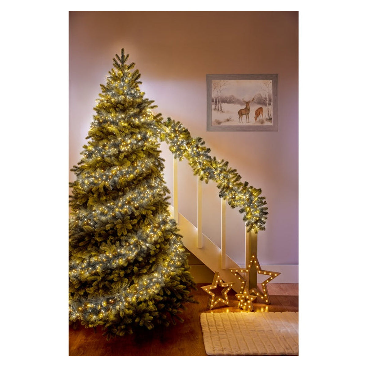 480 LED Multi Action Cluster Brights With Timer - White / Warm White/ Clear Cable, view 2