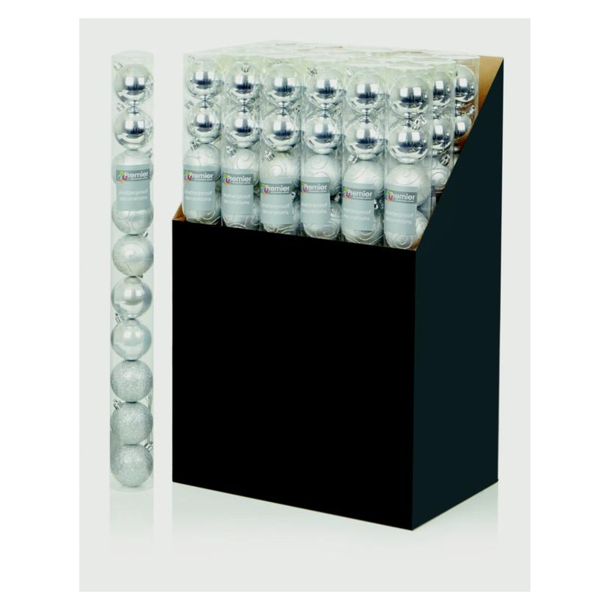 60mm Multi Finish Balls Pack 10 - Silver