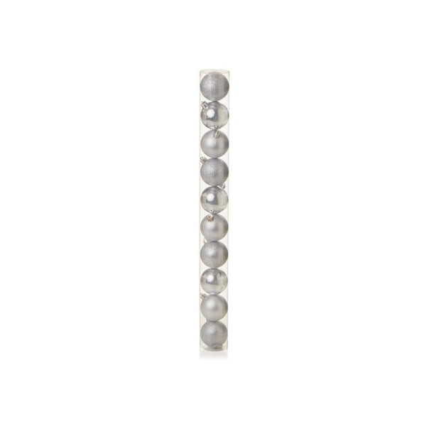60mm Shatterproof Baubles - Silver Tube 10