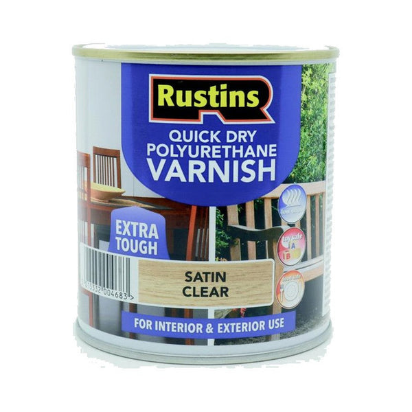 Rustins Polyurethane Varnish, Clear Satin, 1L