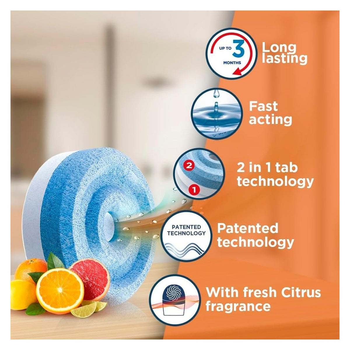 UniBond Aero 360 Moisture Absorber Refill Tabs, Citrus, Pack of 2
