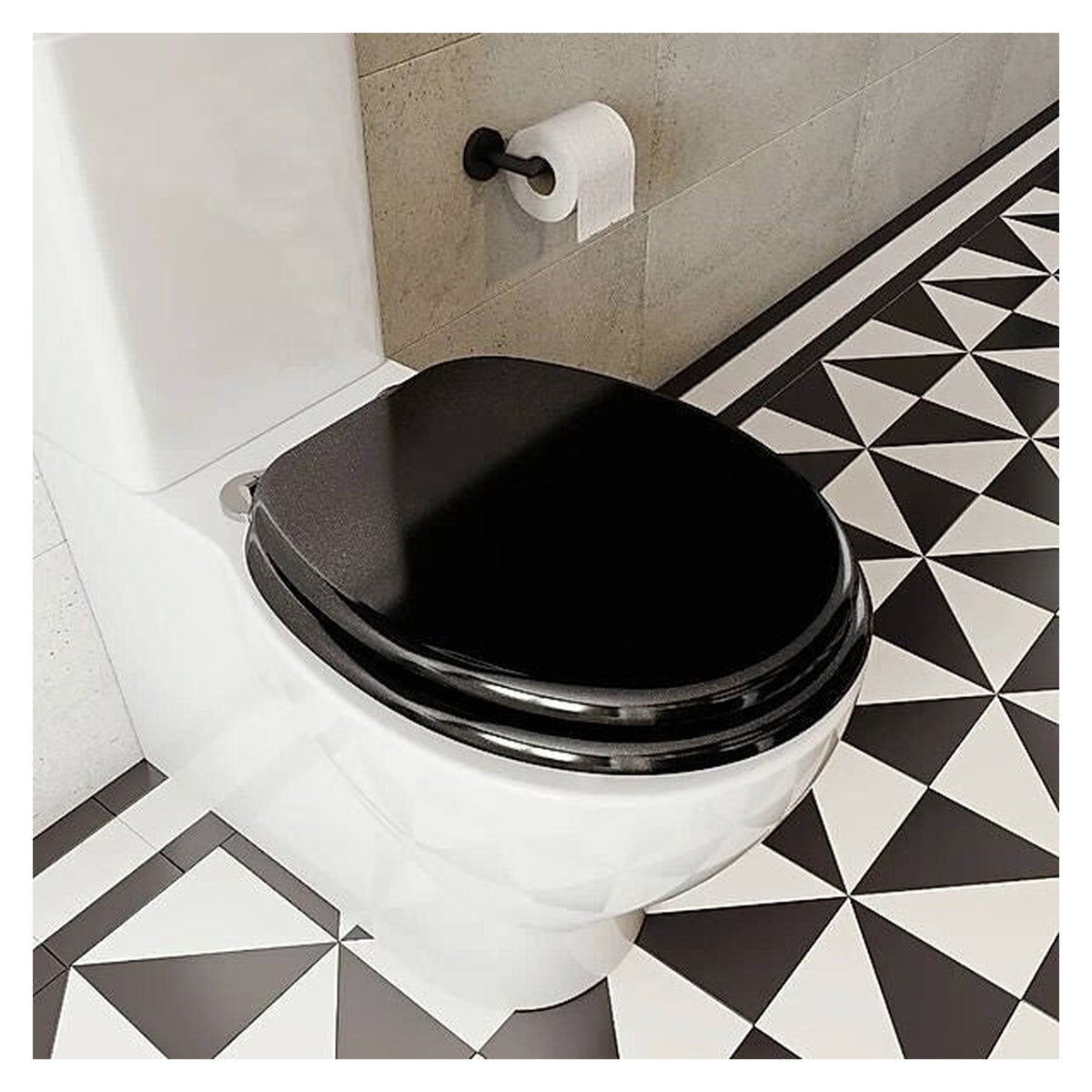 Croydex Flexi-Fix Quartz Black Thermoset Toilet Seat
