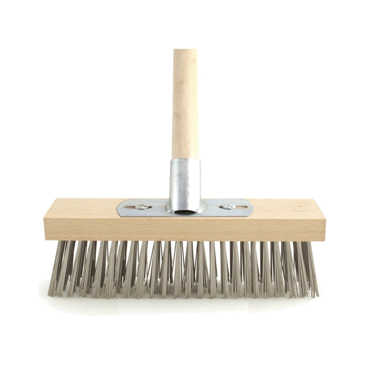 Bentley 12in Galvanised Wire Yard Brush with Bracket and Wooden Handle