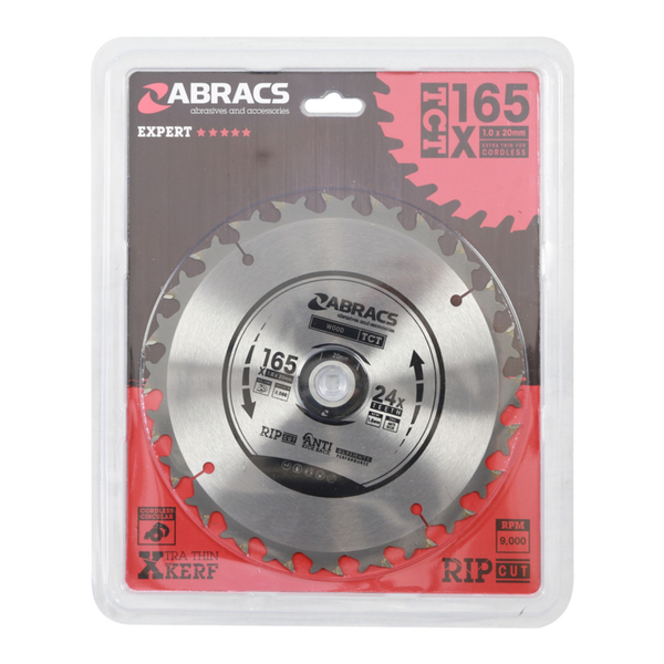 Abracs 165mm 24 tooth tungsten carbide tipped circular saw blade
