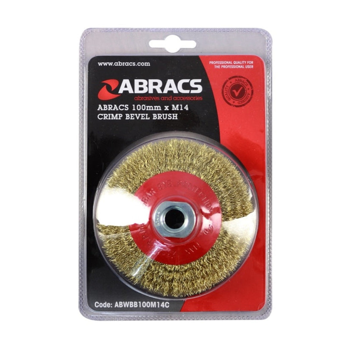 Abracs 100mm M14 crimped wire bevel brush
