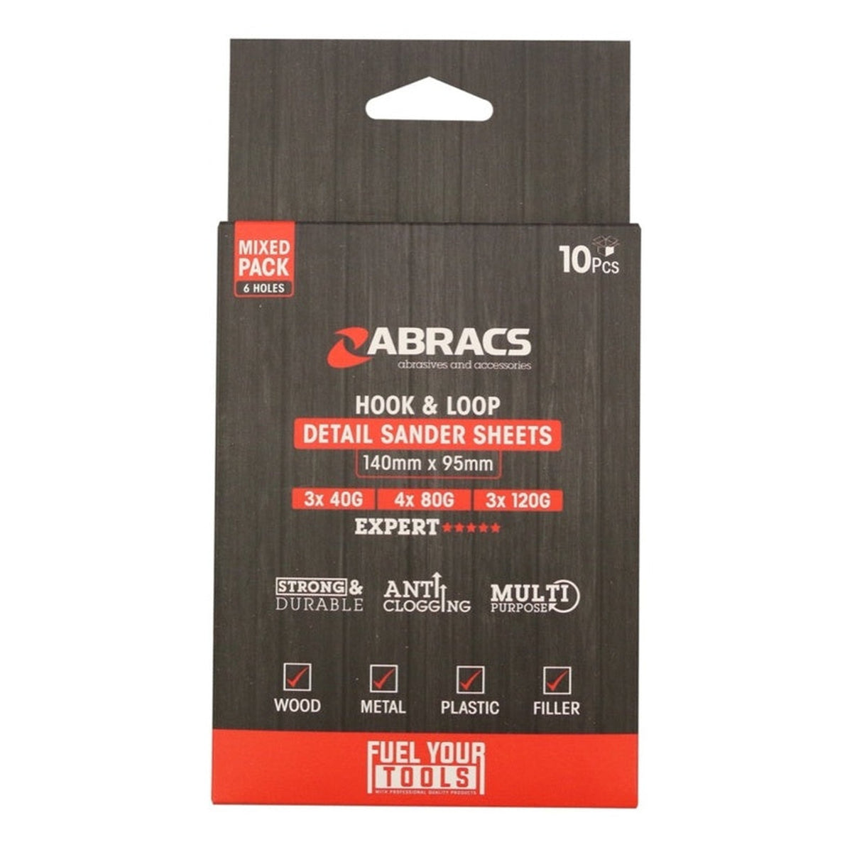 Abracs detail sanding sheets mixed pack of 10