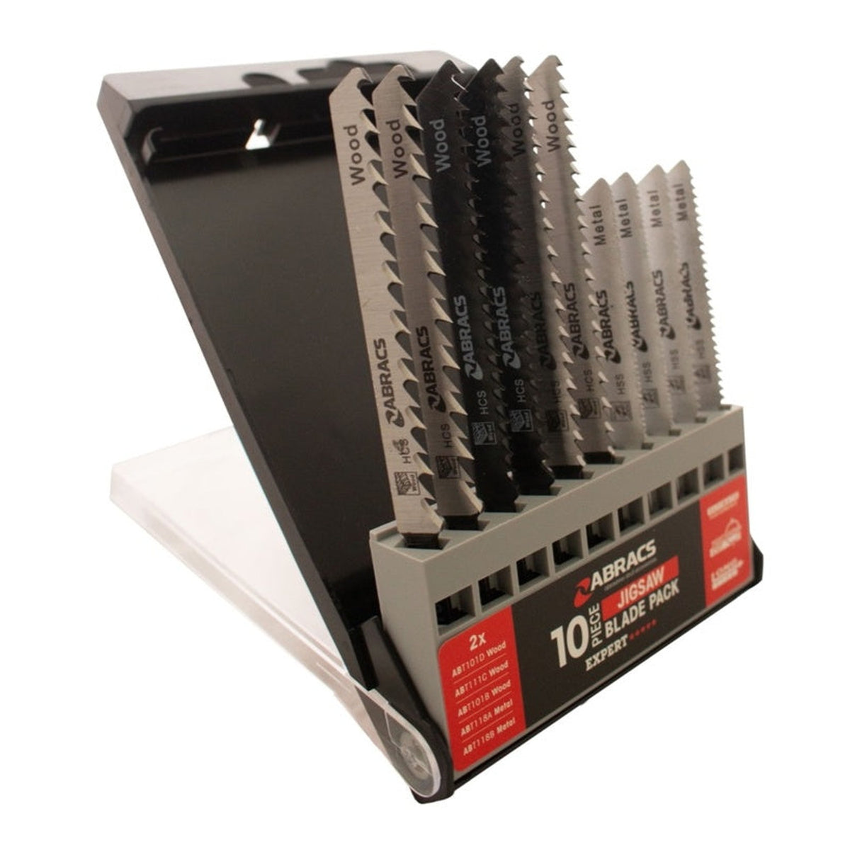 Abracs assorted jigsaw blades for wood and metal, pack of 10, view 2