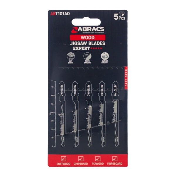 Abracs 77mm jigsaw blades for wood pack of 5