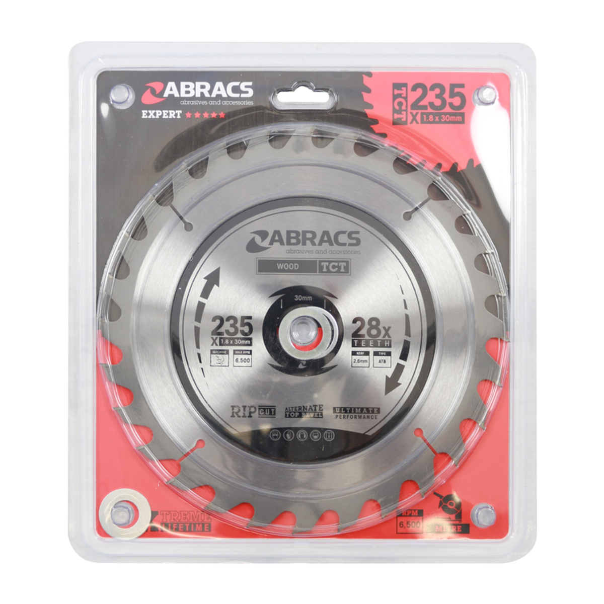 Abracs 235mm 28 tooth tungsten carbide mitre saw blade