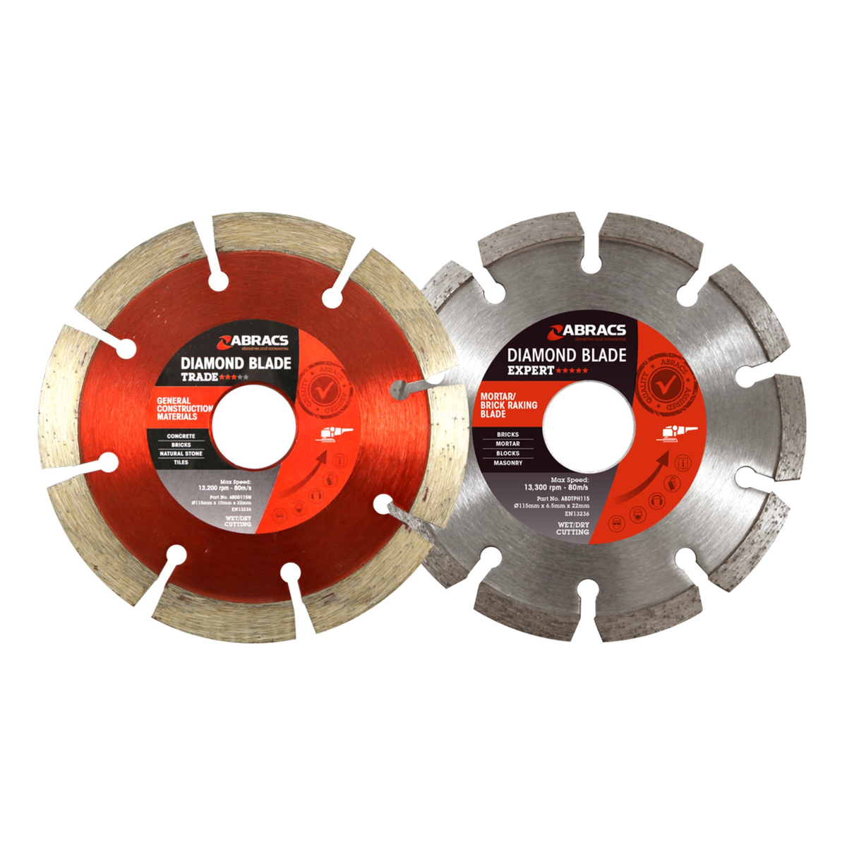 Abracs 115mm mortar and GCM diamond blade twin pack