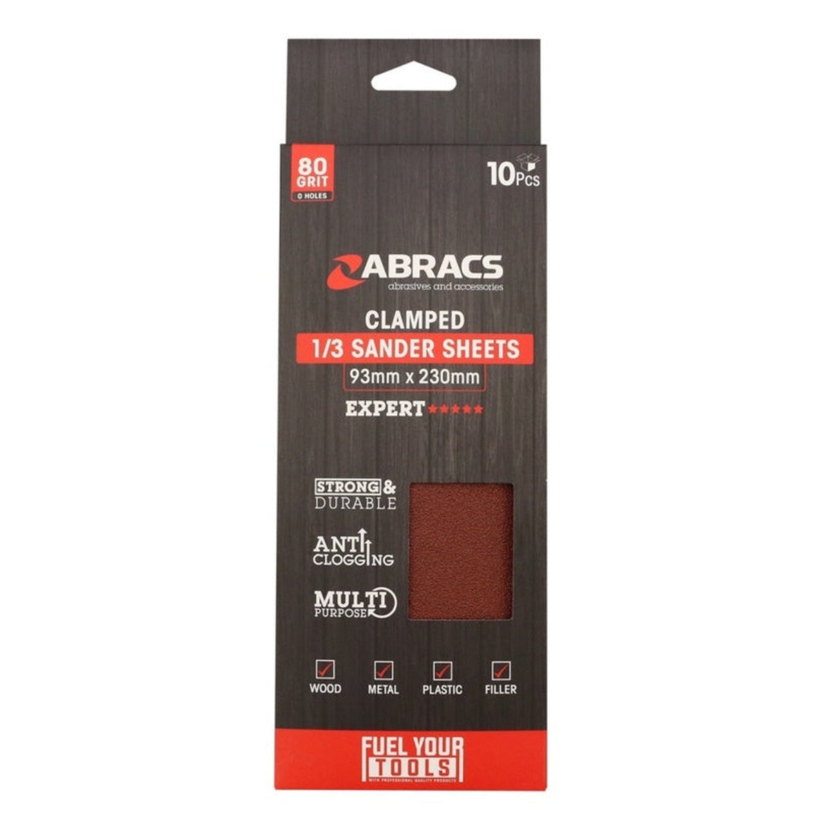 Abracs 93 x 230mm 80 grit orbital clamped sander sheets