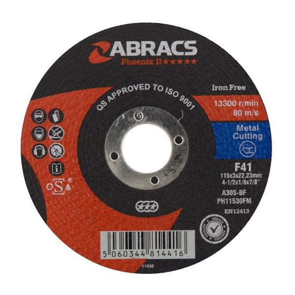 Abracs Phoenix 115mm flat metal cutting disc