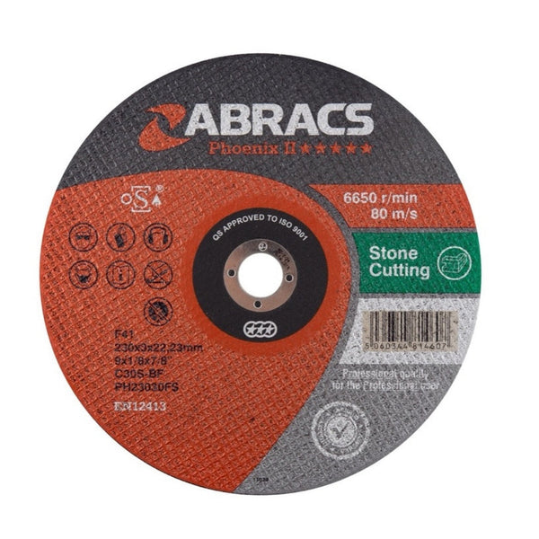 Abracs Phoenix 230mm flat stone cutting disc