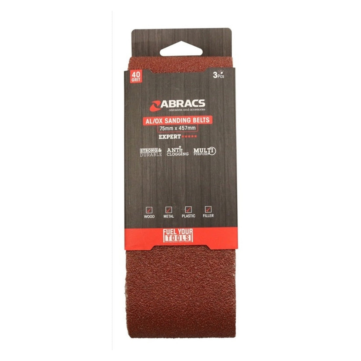 Abracs 75 x 457mm 40 grit sanding belt