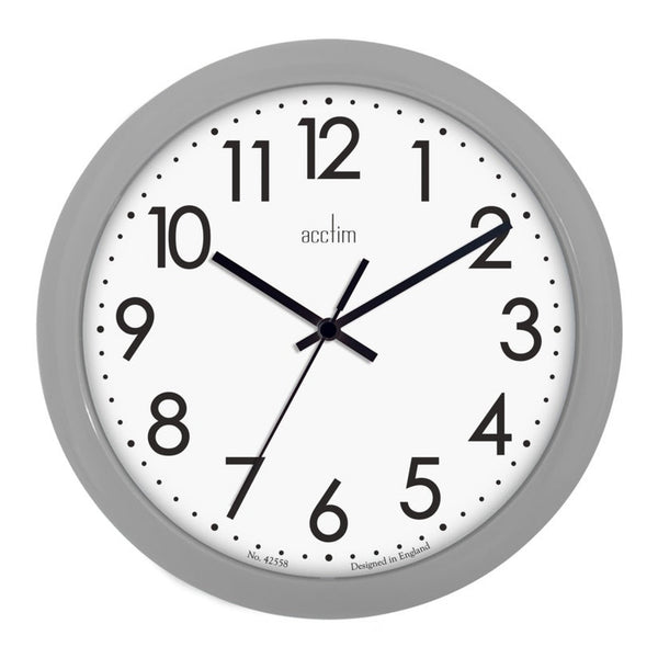 Acctim Abingdon grey wall clock 25.5cm