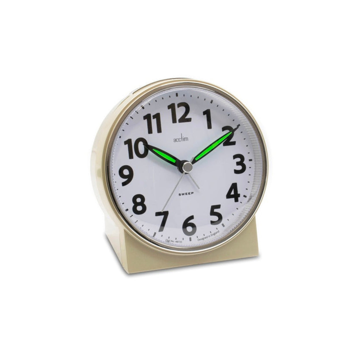 Acctim Micah sweep alarm clock in champagne, view 2