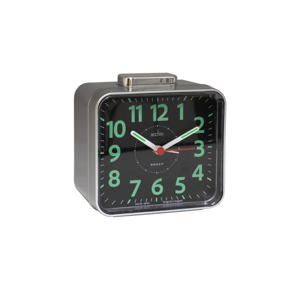 Acctim Parker silver sweep bell alarm clock