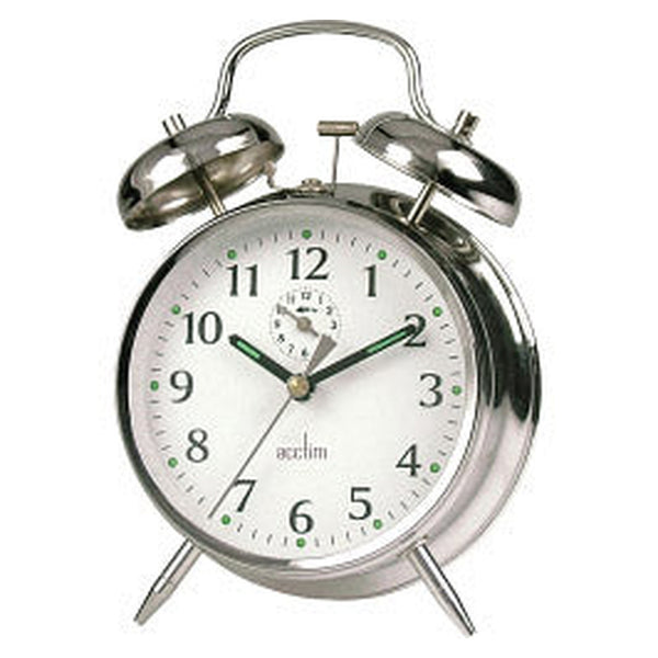 Acctim Saxon chrome bell alarm clock