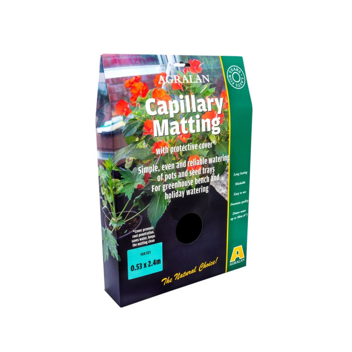 Agralan capillary matting for greenhouse benches