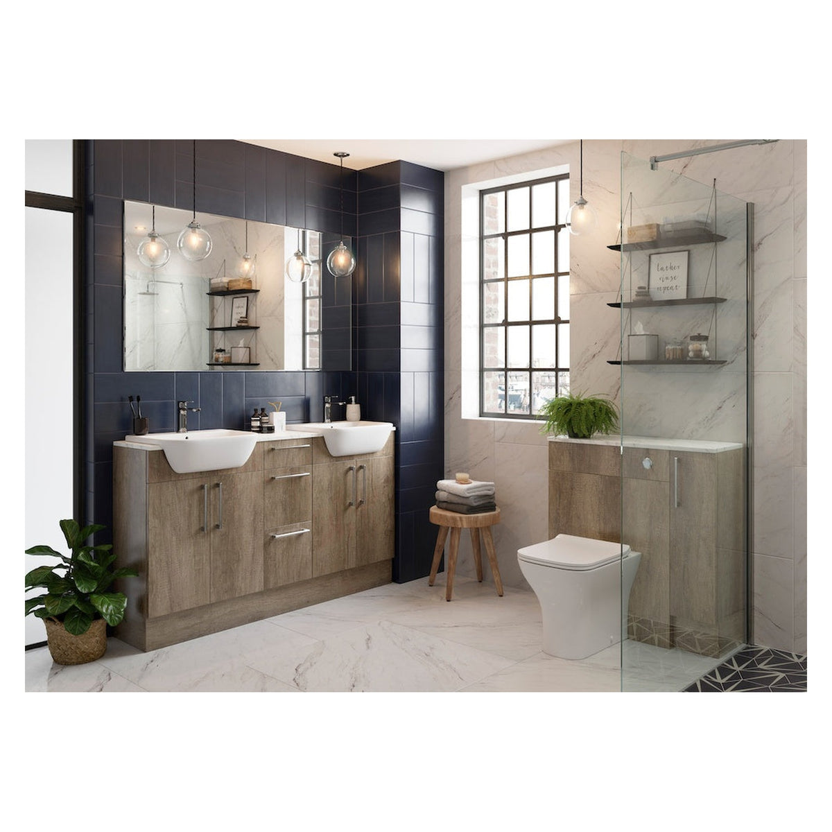 Alba fitted bathroom furniture suite, view 2