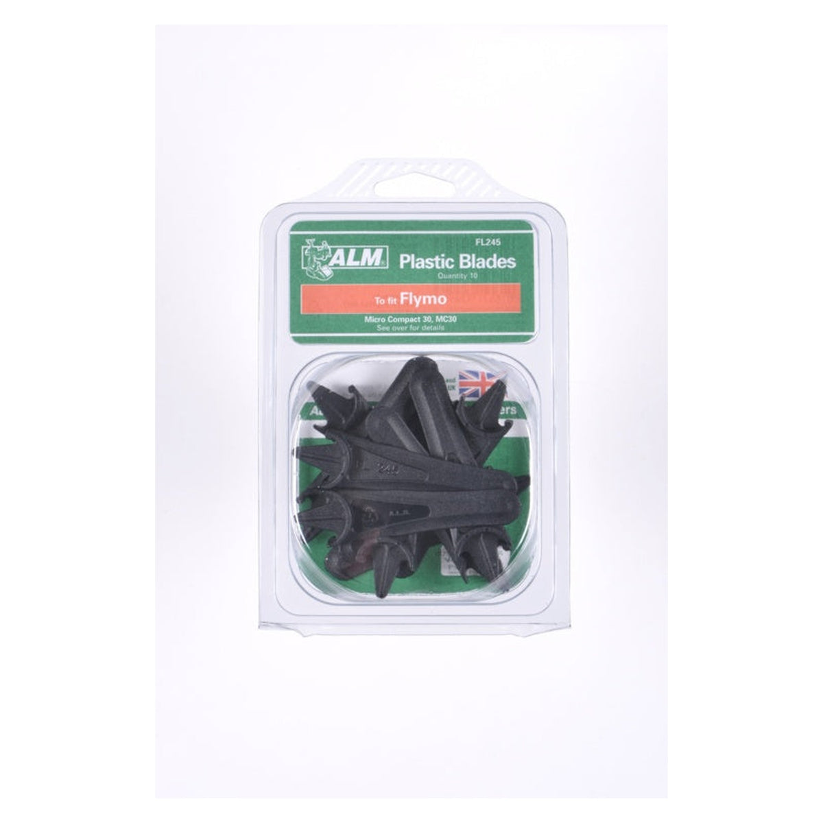 Pack of 10 ALM plastic blades with half-moon mounting