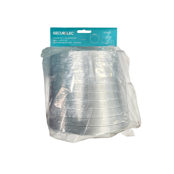 Aluminium Wall Vent Kit For Window Fan 400mm - 150mm (6")