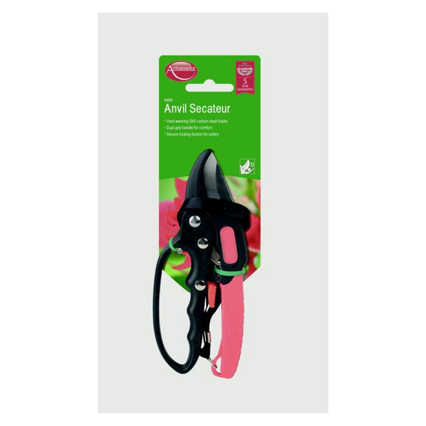 Ambassador anvil secateurs, 18mm cutting capacity