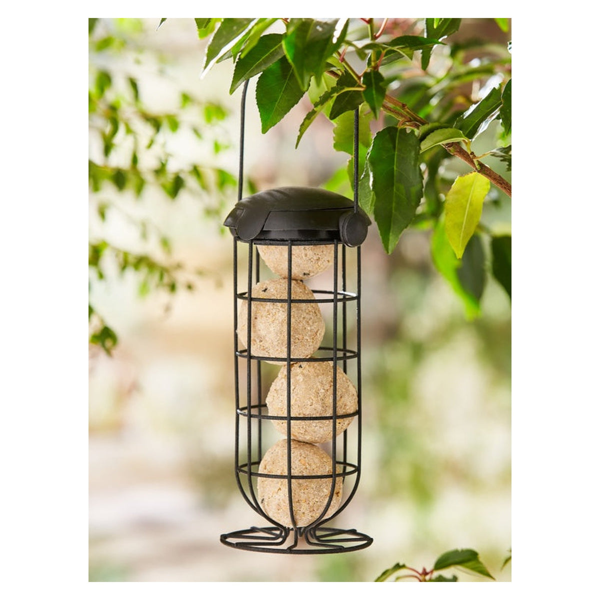 Ambassador black flip top fat ball bird feeder, view 2