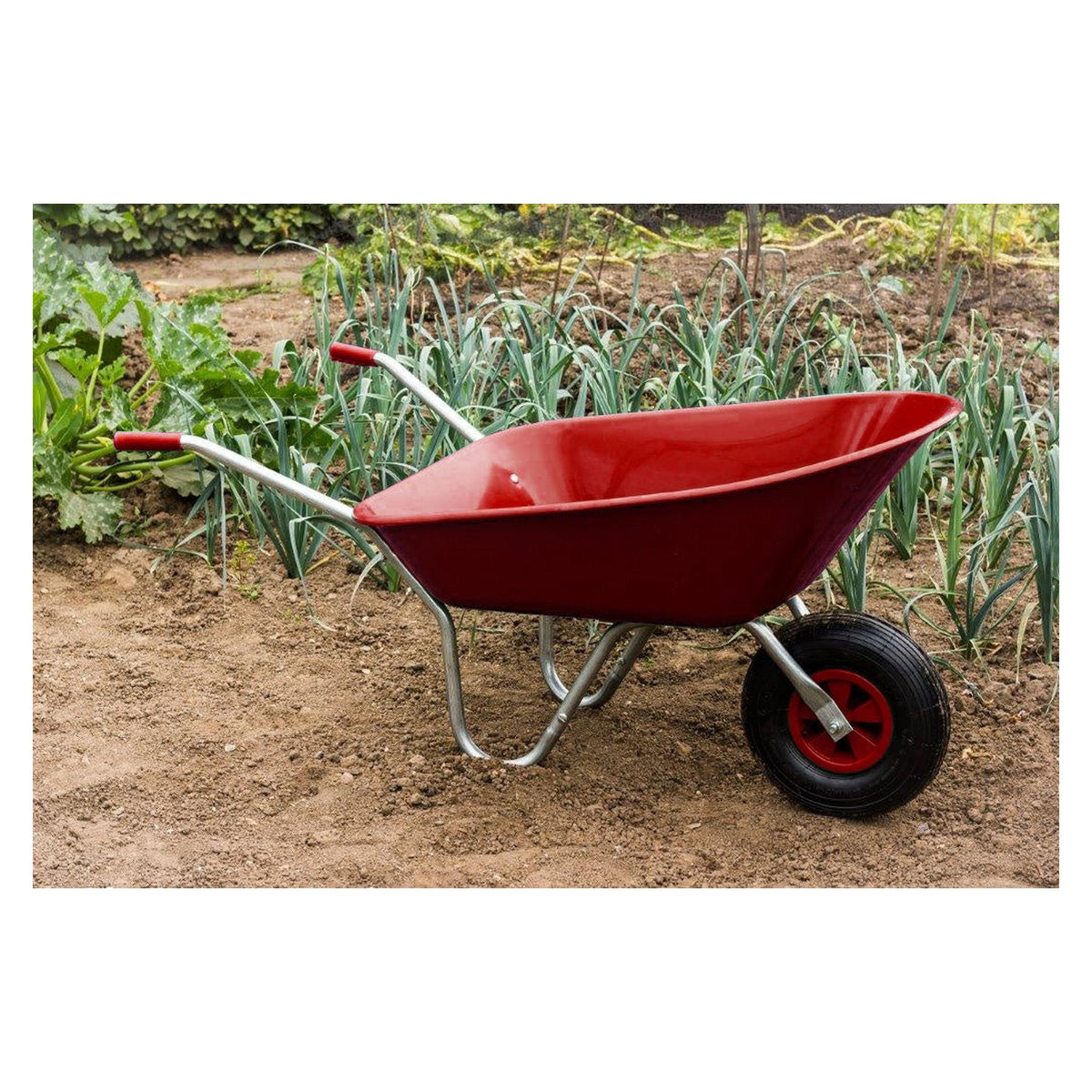 Ambassador red 85L boxed wheelbarrow