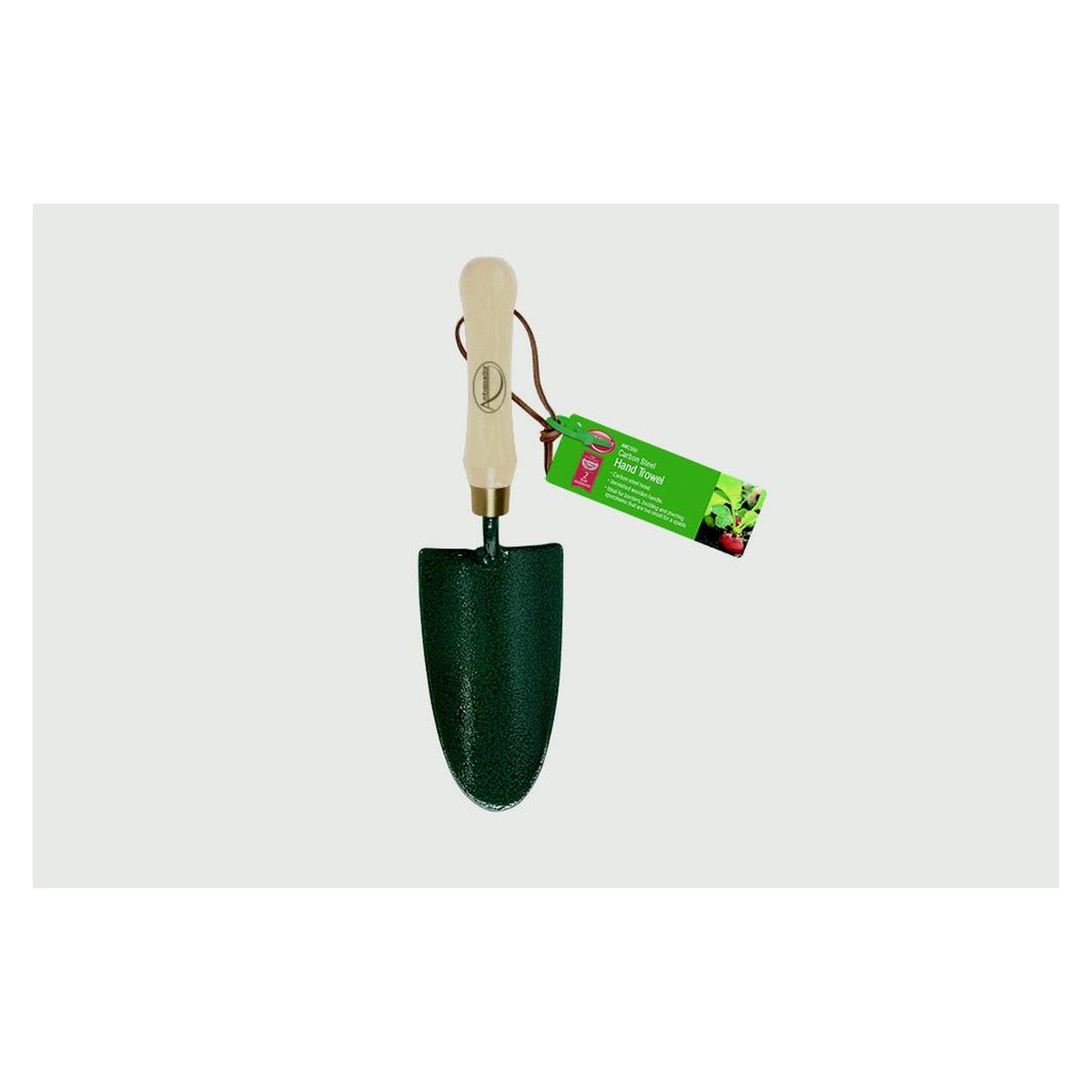 Ambassador carbon steel hand trowel with wooden handle
