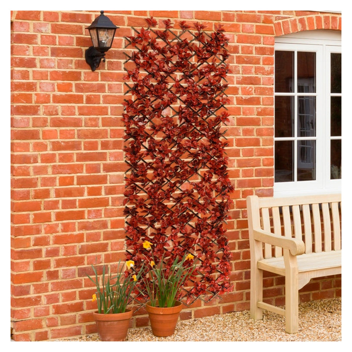 Ambassador expanding artificial trellis with red leaves 180cm x 60cm
