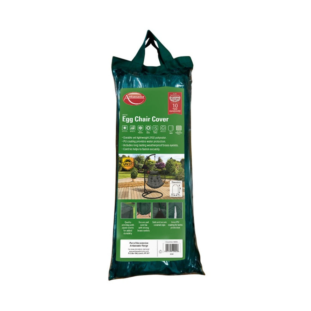 Ambassador green egg chair cover, view 6
