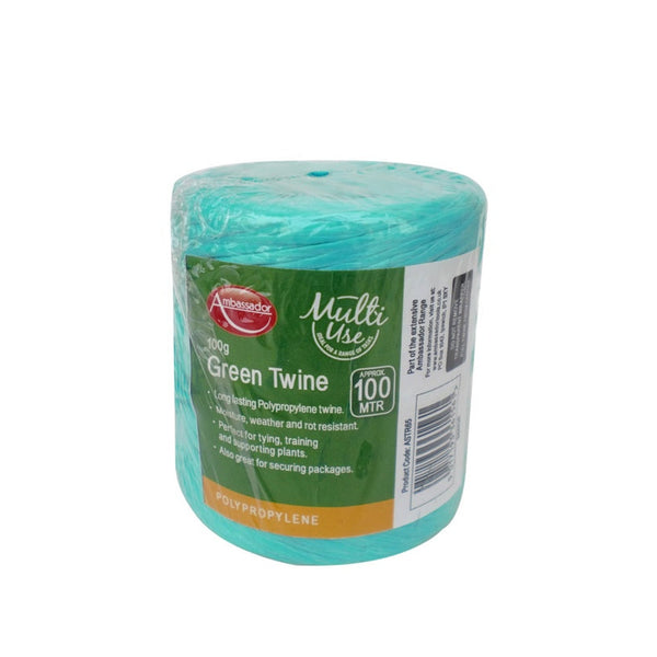 Ambassador green poly twine spool, 150g / 230m