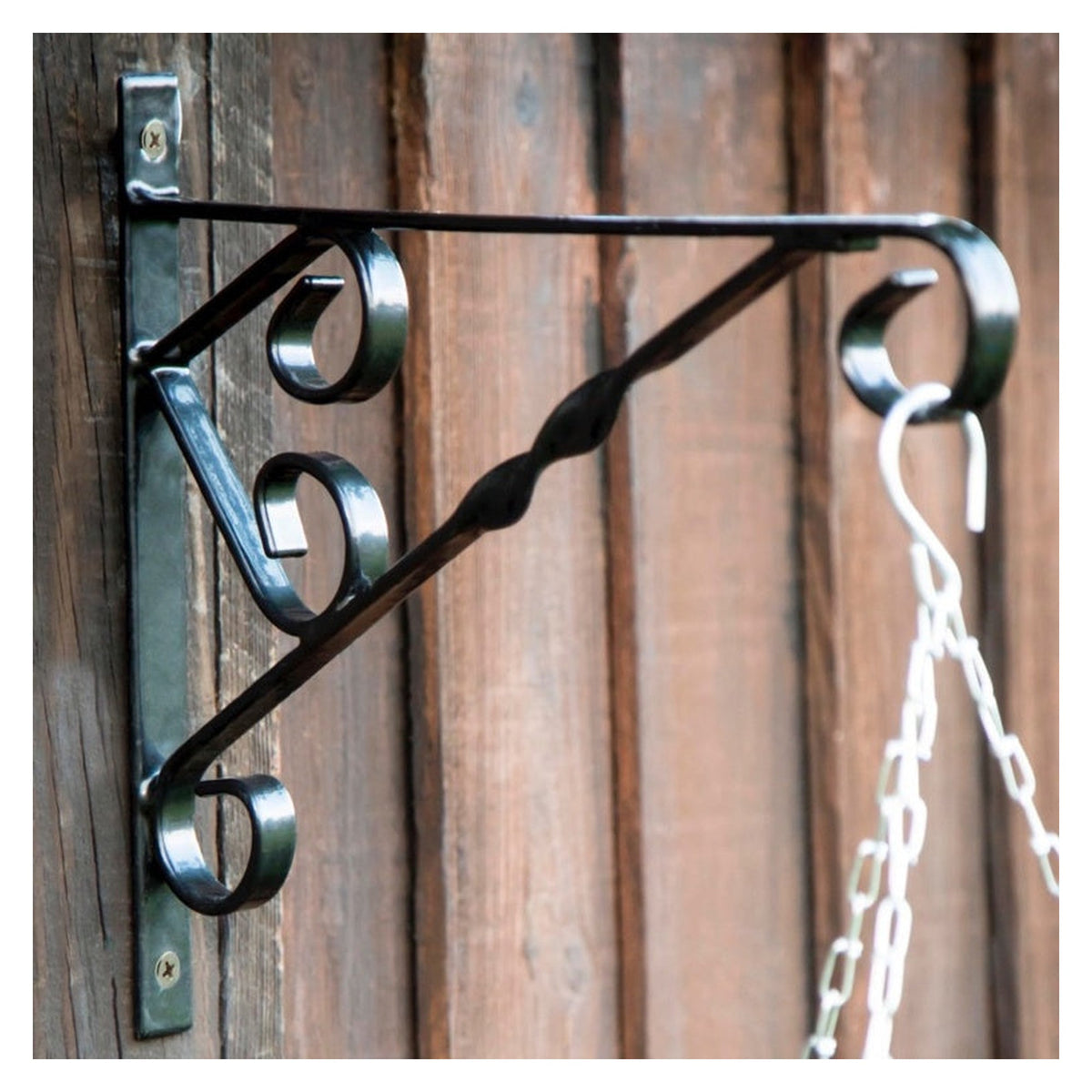 Ambassador 12 inch heavy duty black hanging basket bracket